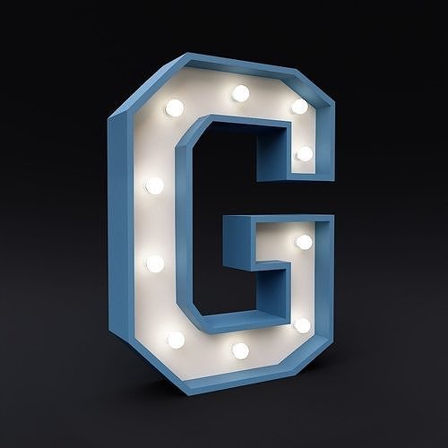 Marquee G letter glow sign 3dmodel 3D model