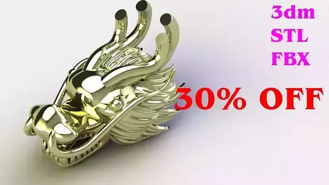 Head dragon china thai khmer 3D model