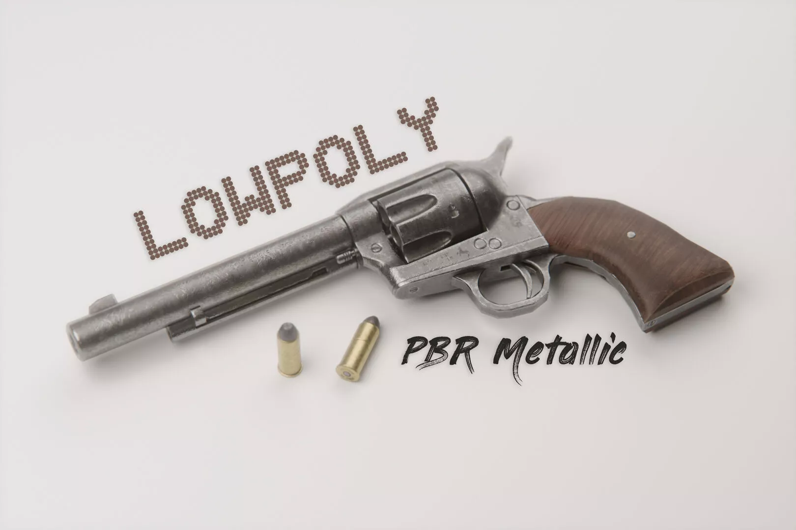 Colt Single Action Army 45 Revolver - Lowpoly Low-poly 3D model