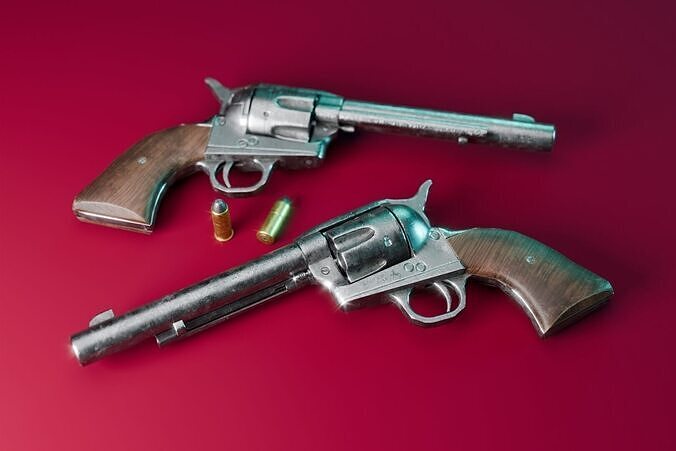 Colt Single Action Army 45 Revolver Low-poly 3D model