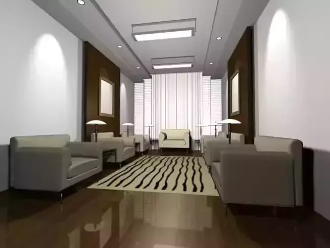 Luxury architectural Hall Lobby 3D model