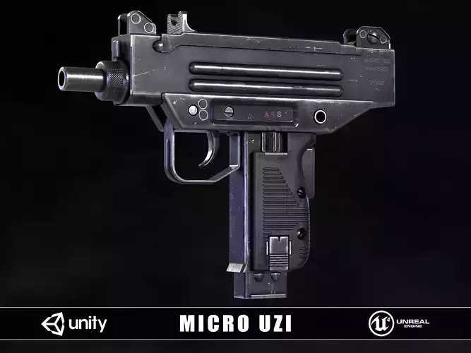 Micro Uzi Low-poly 3D model