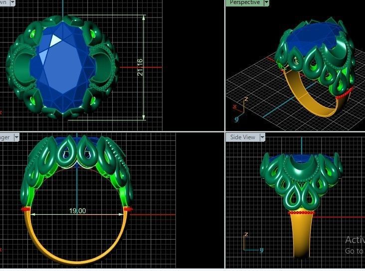 Silver ring 3D print model_1