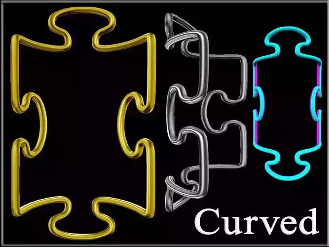 Puzzle Pieces Wire Curved
