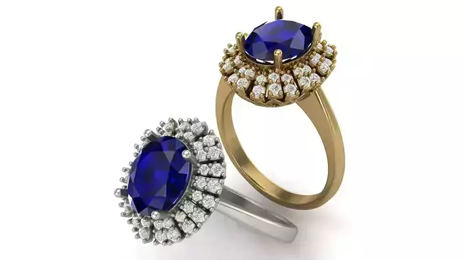 Vintage Oval Sapphire  Ring