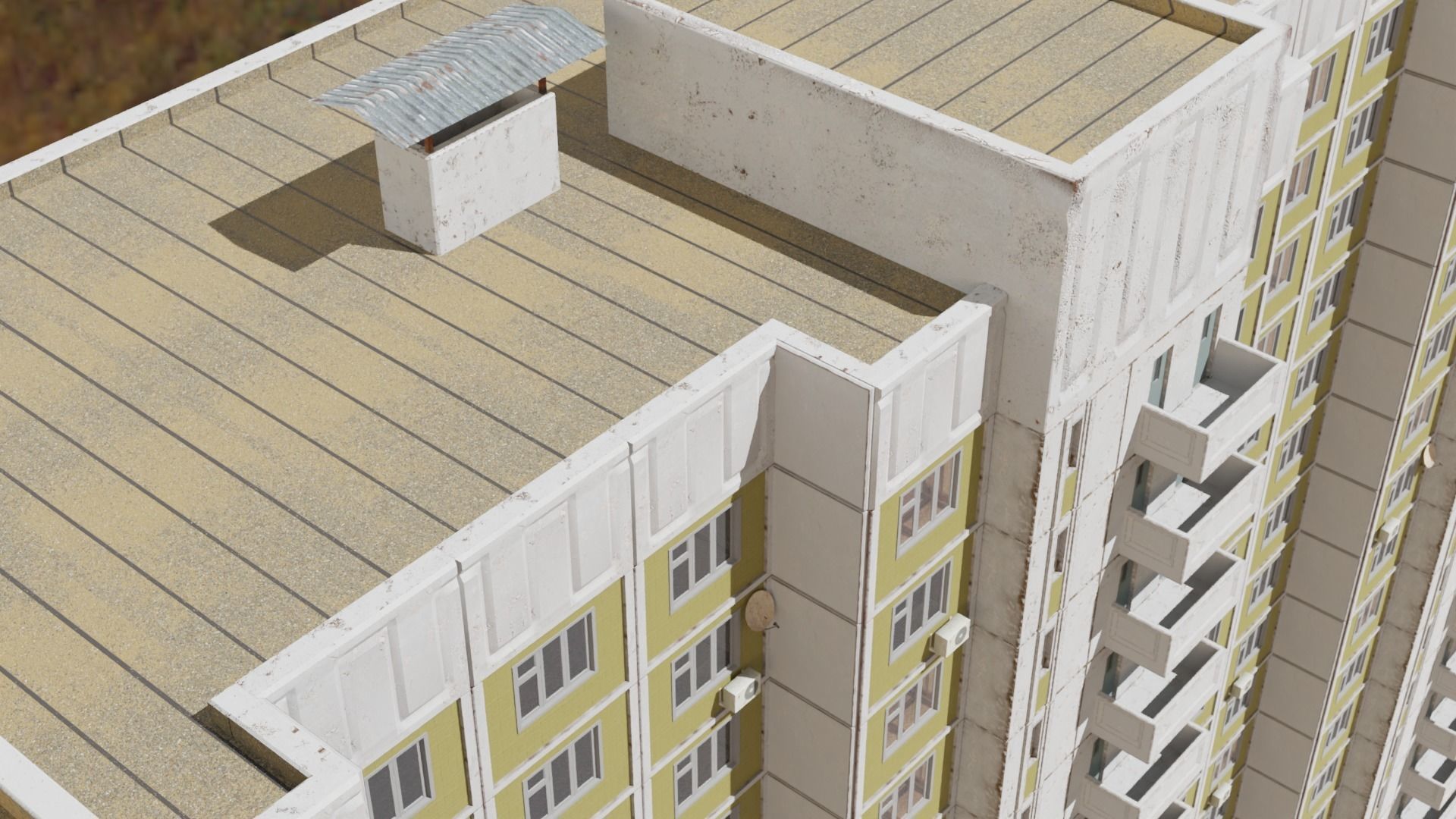 Plattenbau Panel appartment building 3D model_6