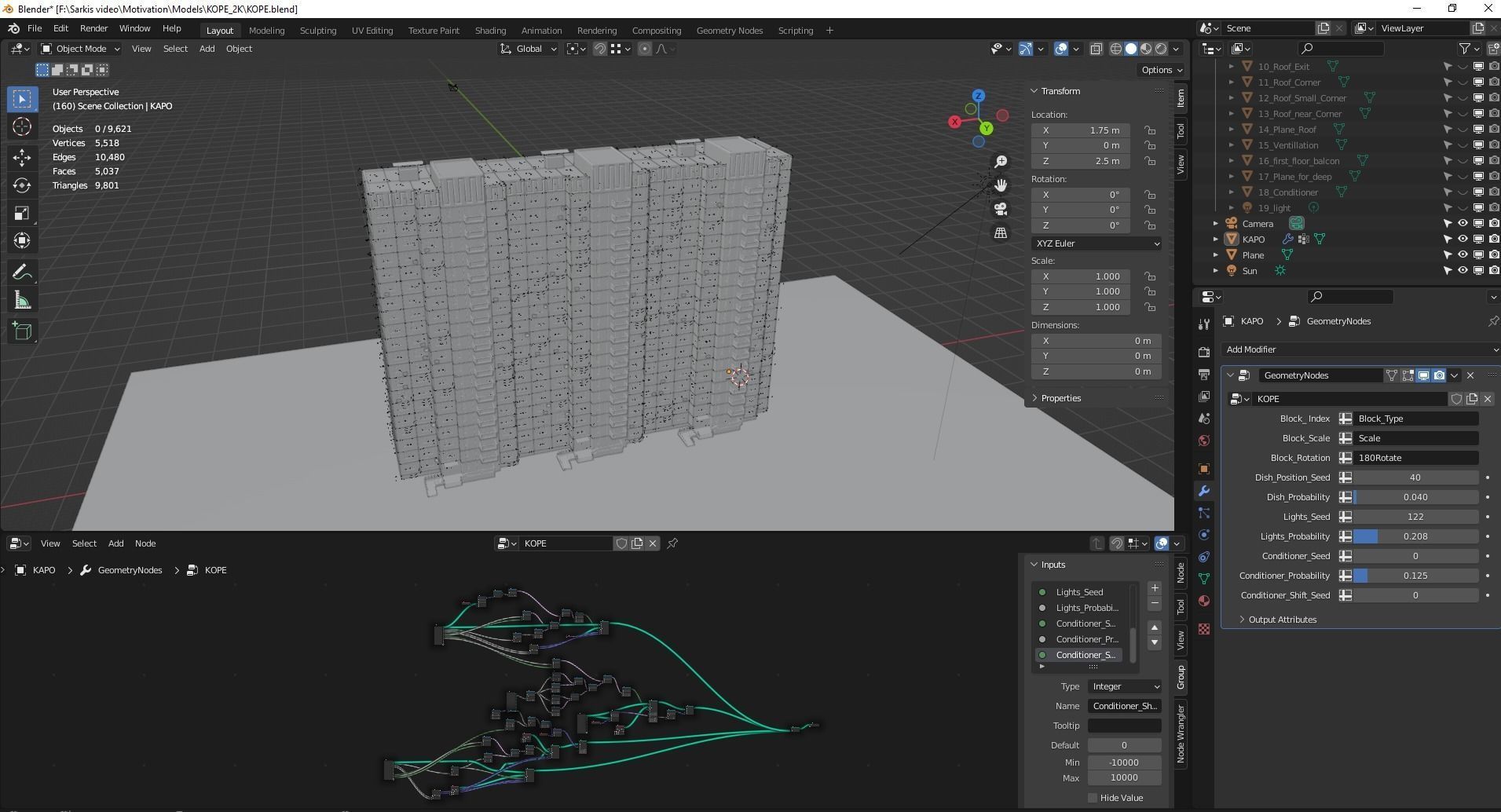 Plattenbau Panel appartment building 3D model_8