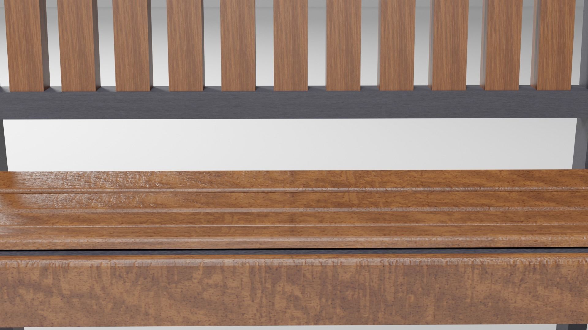 Garden Bench Low-poly 3D model_9