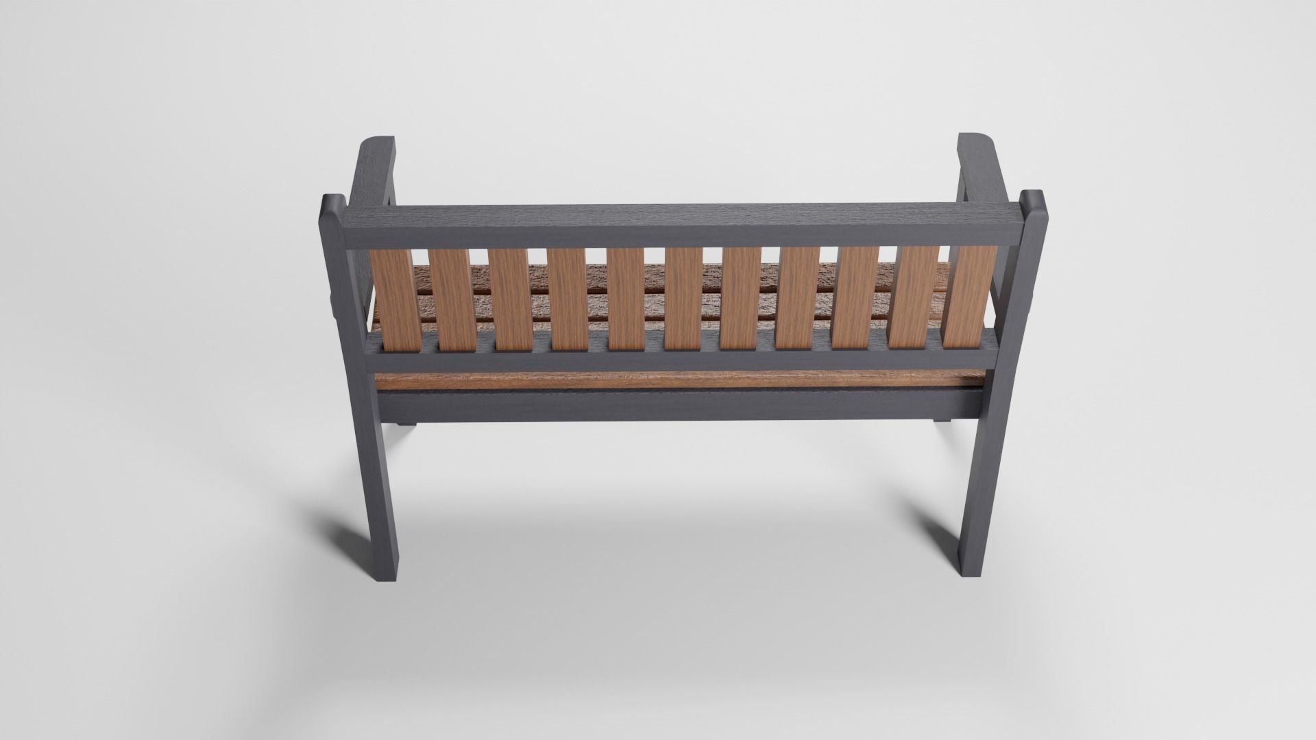 Garden Bench Low-poly 3D model_5