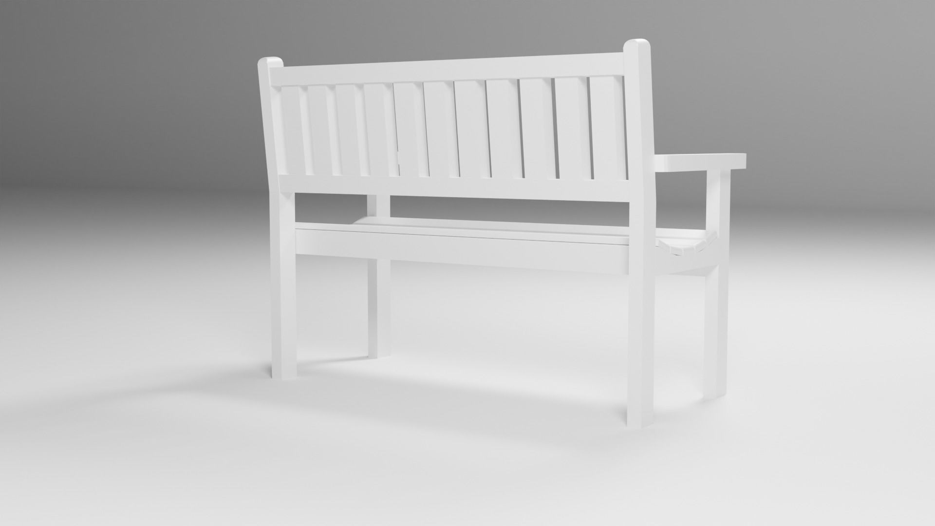 Garden Bench Low-poly 3D model_13
