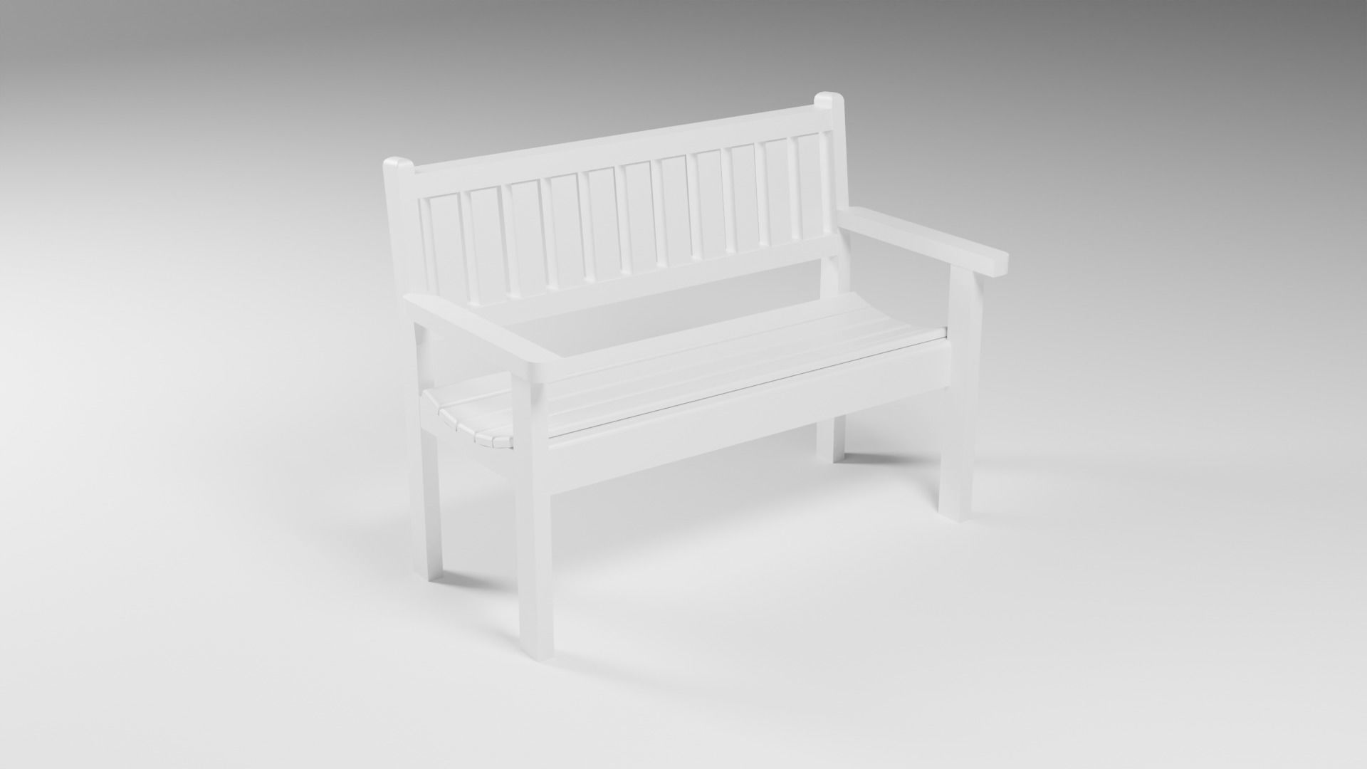 Garden Bench Low-poly 3D model_11