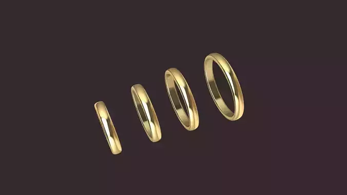 4 sizes plain profile band stl verified