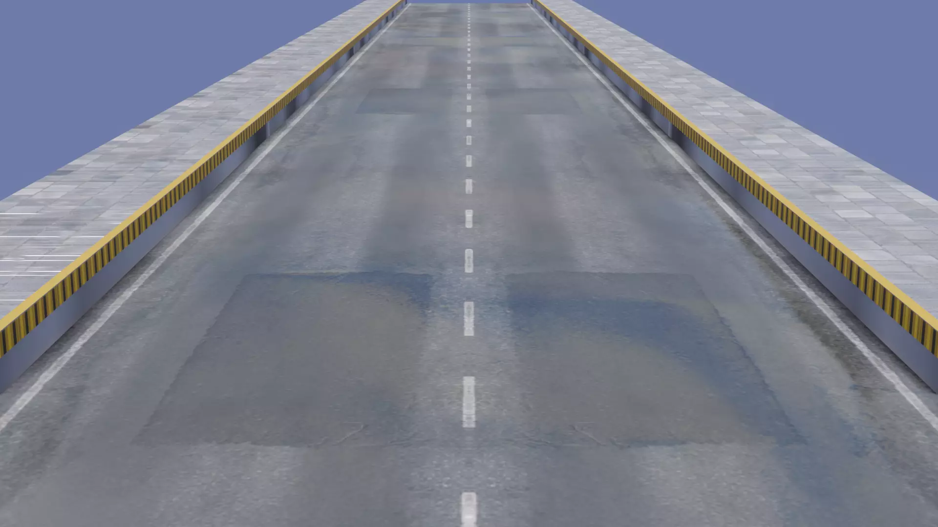 Road 3D model empty with no cars Free 3D model_0