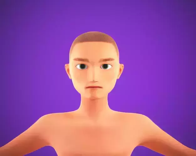 Cartoon man rigged 3d model