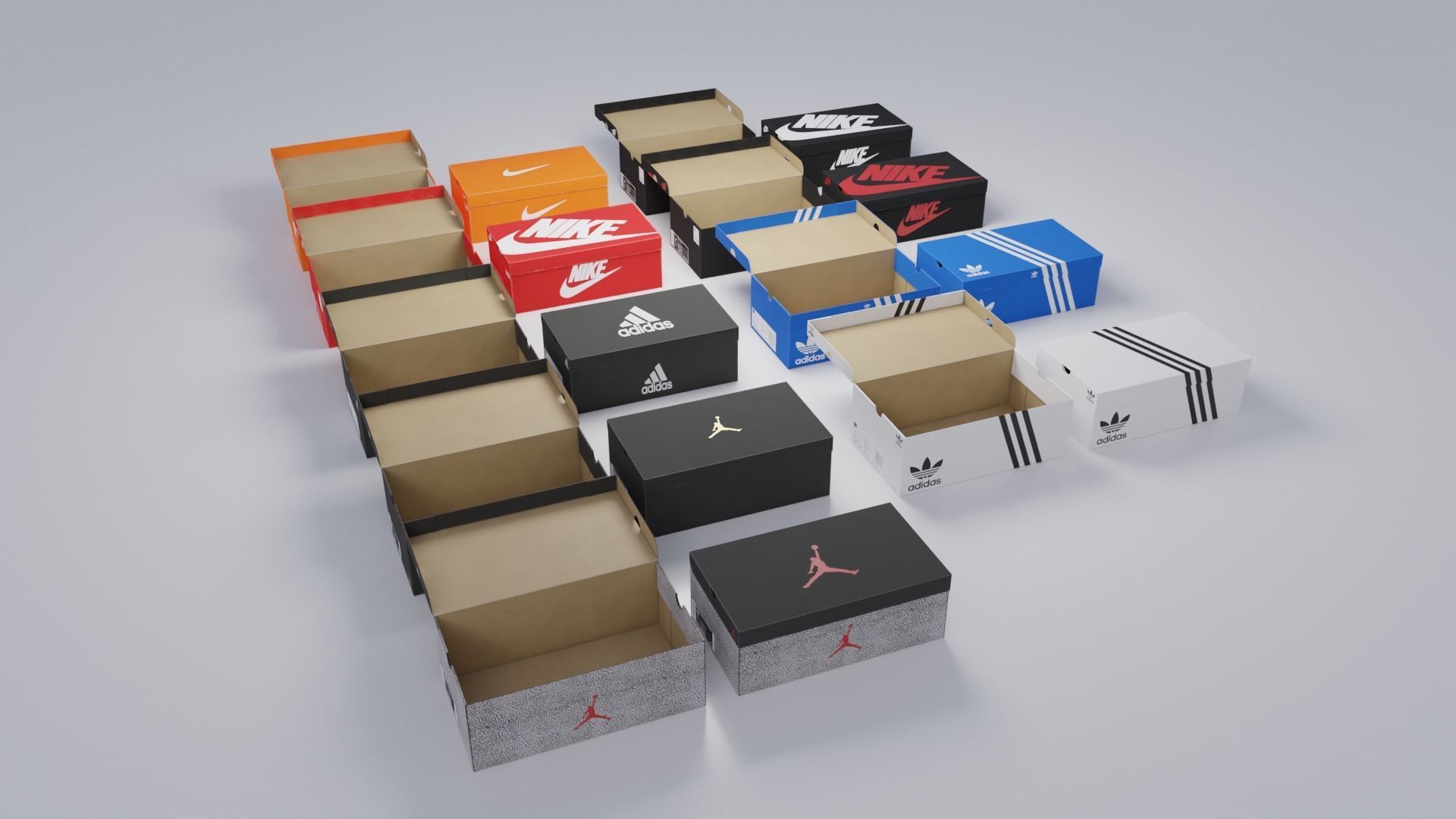 Ultimate Shoe Box Set with 4K Textures Low-poly 3D model_1