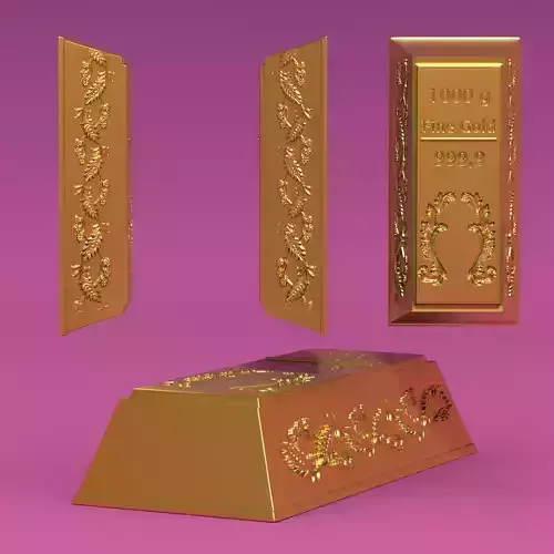 lingote de oro - gold bar Free 3D print model