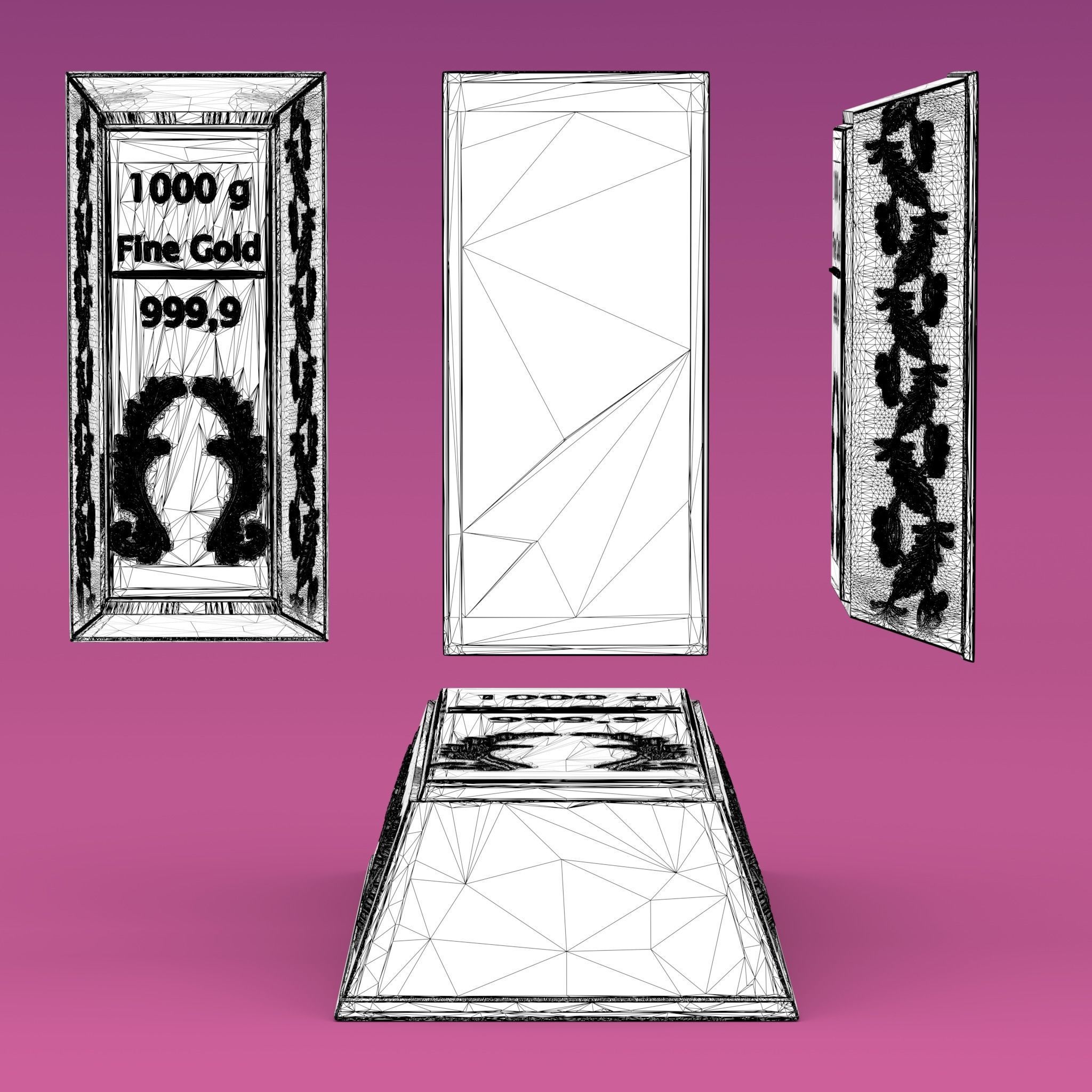 lingote de oro - gold bar Free 3D print model_5