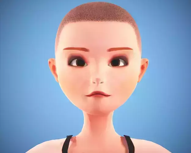 Cartoon girl rigged