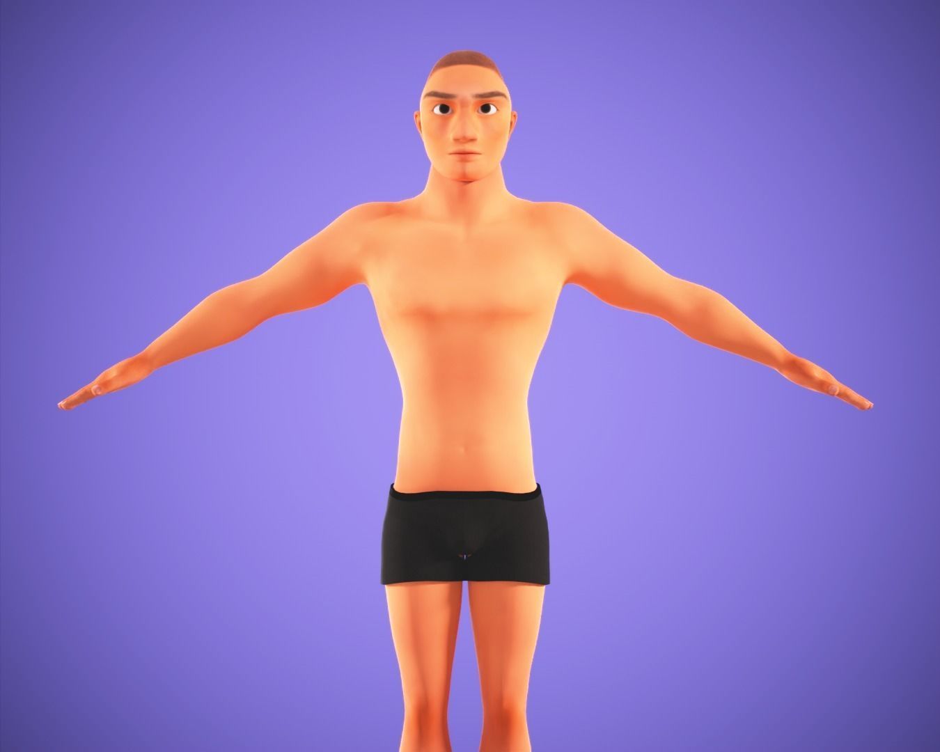 Cartoon Man Rigged Low-poly 3D model_2