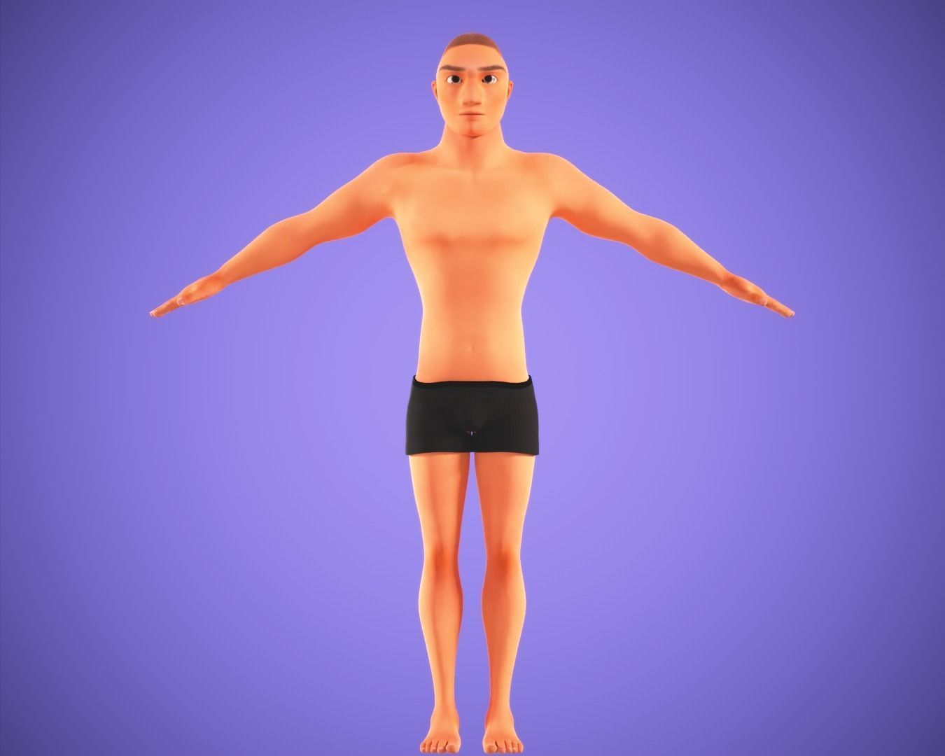 Cartoon Man Rigged Low-poly 3D model_3