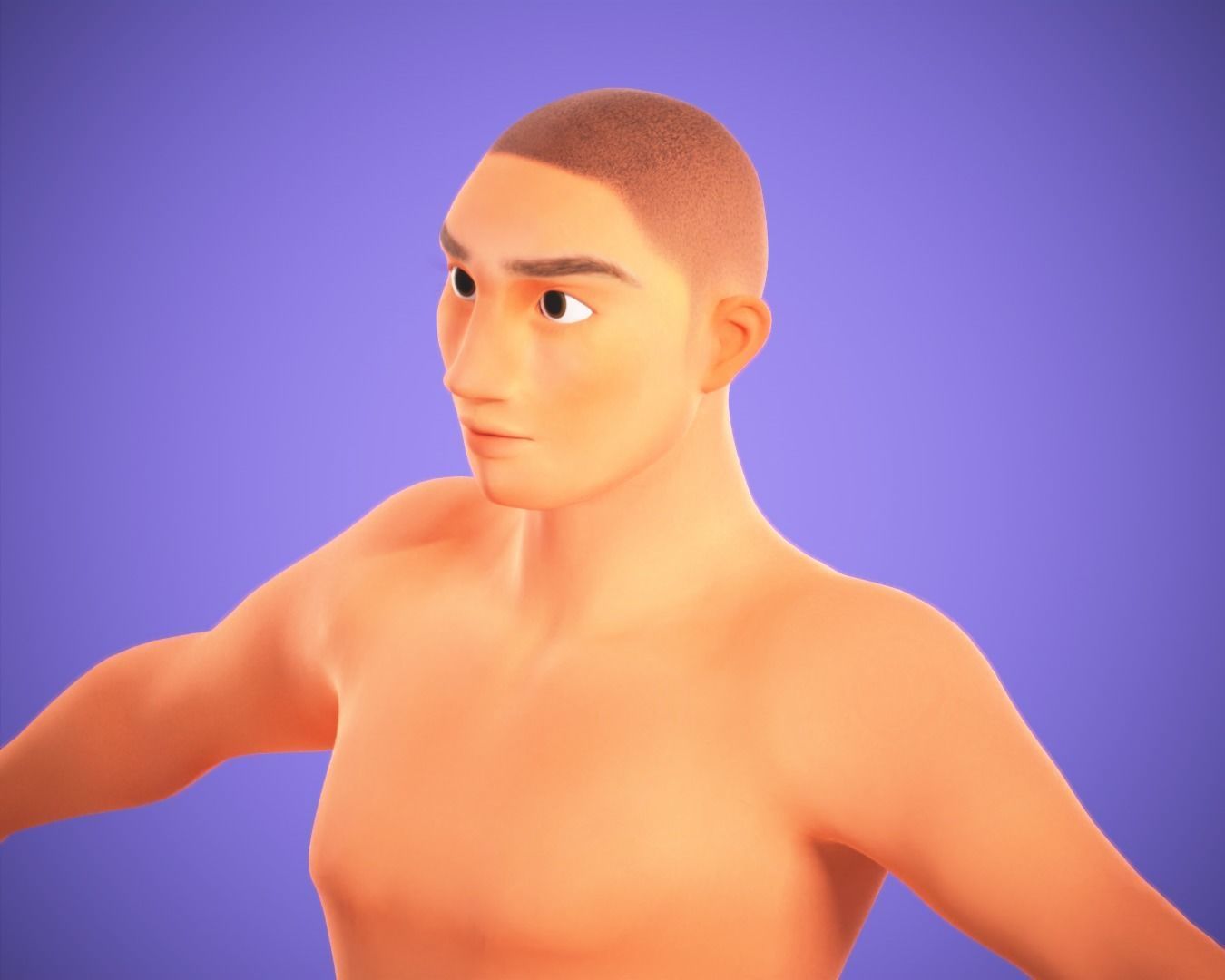 Cartoon Man Rigged Low-poly 3D model_1