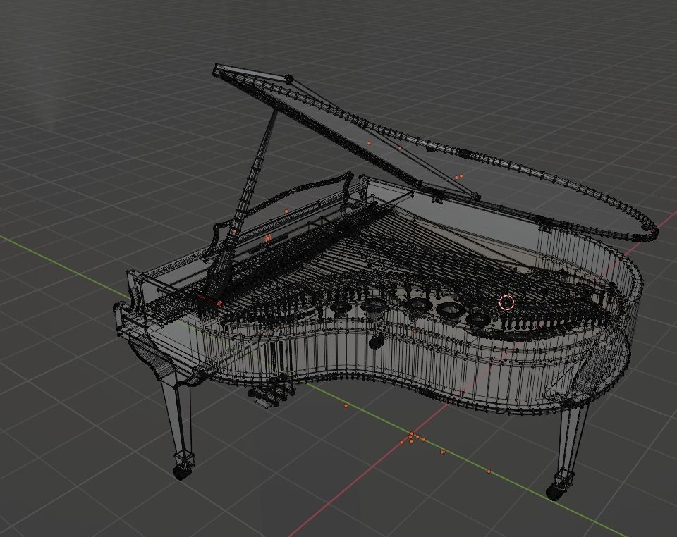 Realistic piano grand Low-poly 3D model_7