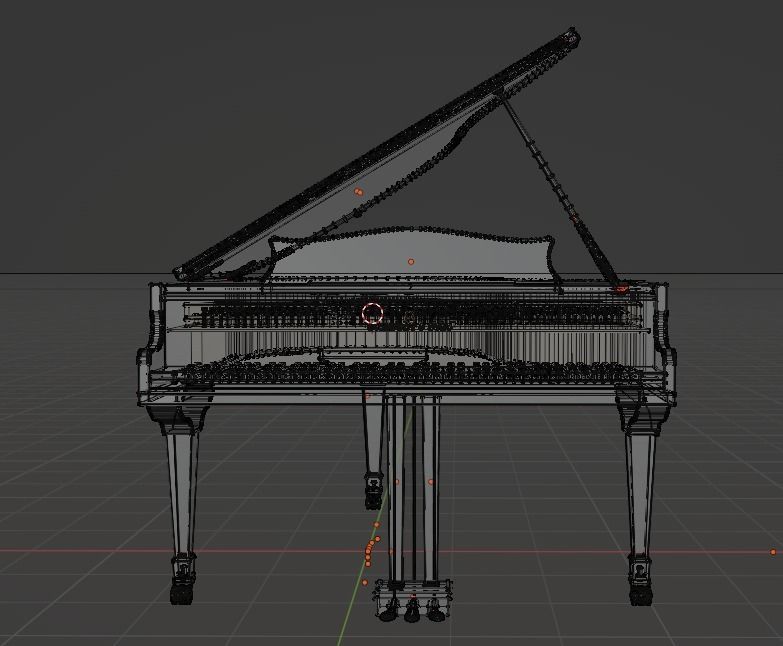 Realistic piano grand Low-poly 3D model_8