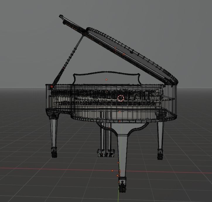 Realistic piano grand Low-poly 3D model_6