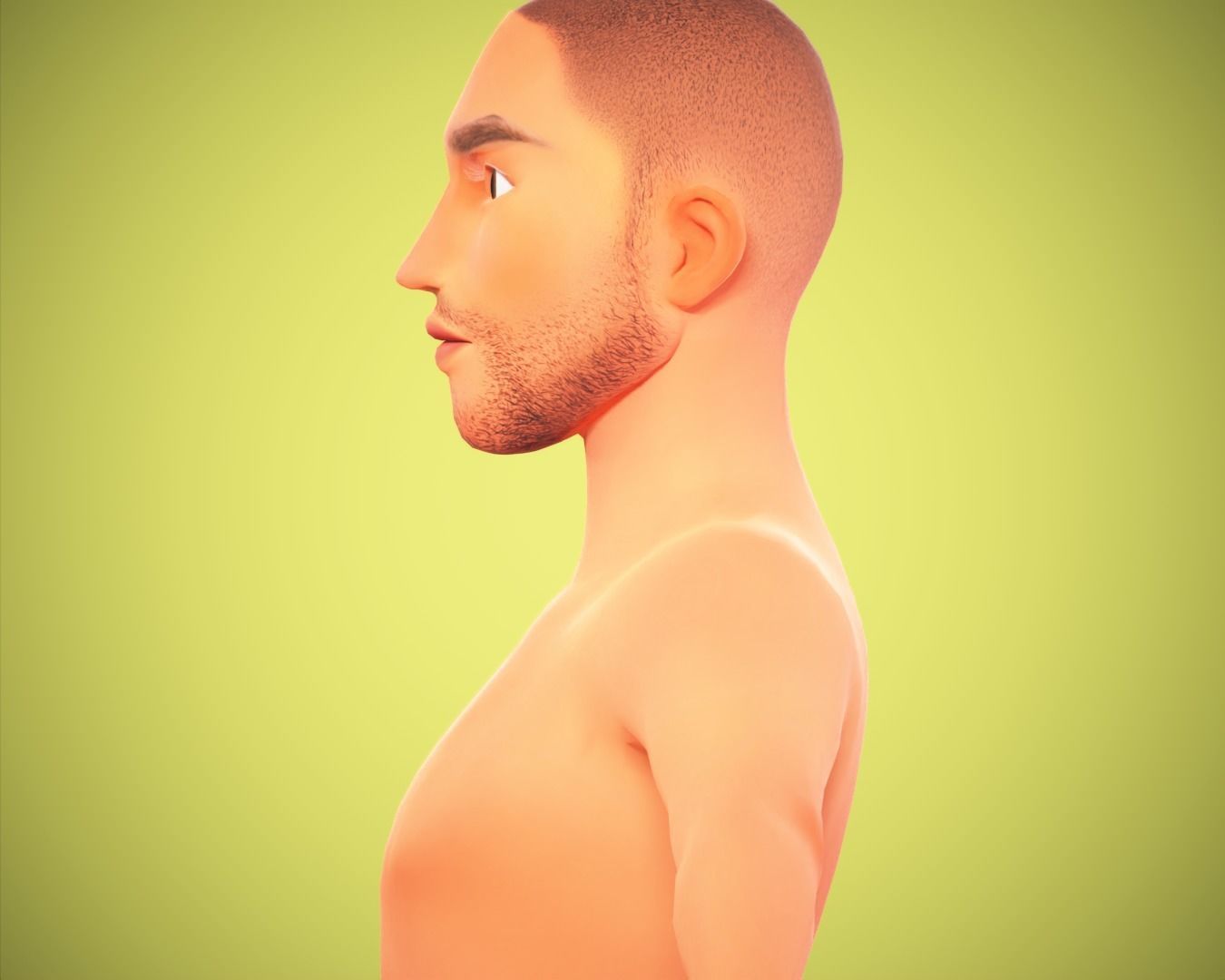 Cartoon man rigged Low-poly 3D model_5