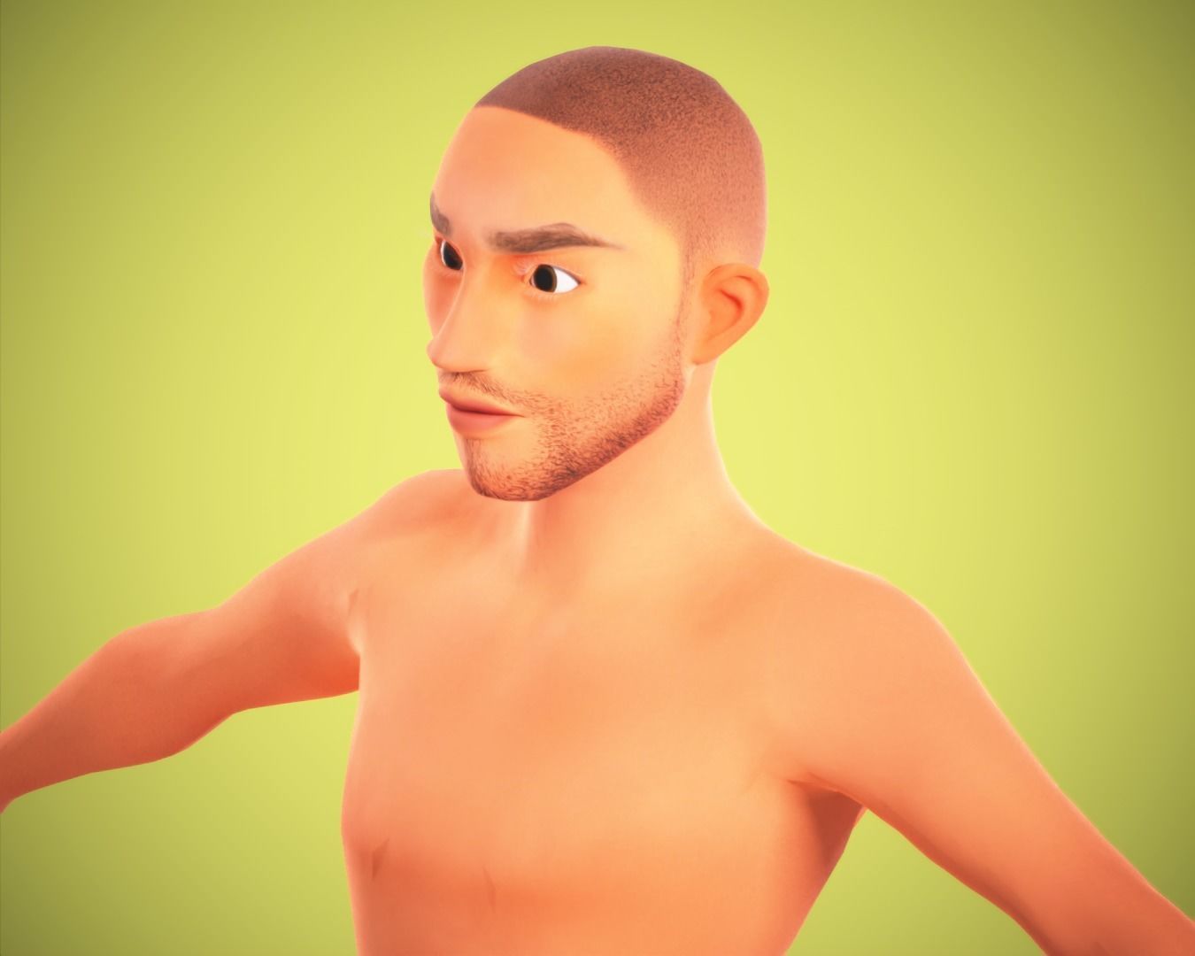 Cartoon man rigged Low-poly 3D model_1