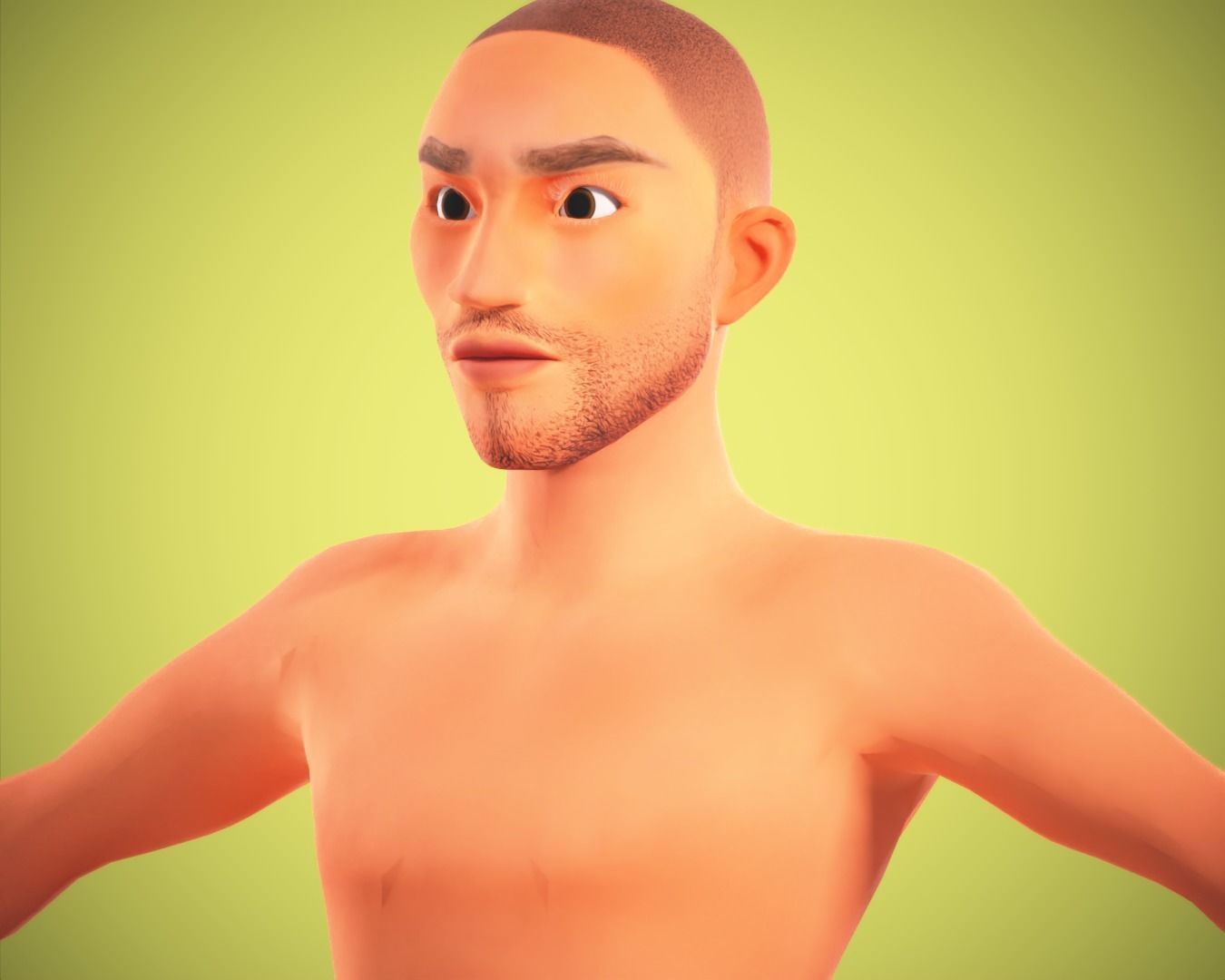 Cartoon man rigged Low-poly 3D model_4