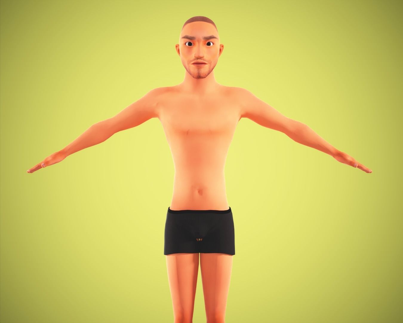 Cartoon man rigged Low-poly 3D model_2