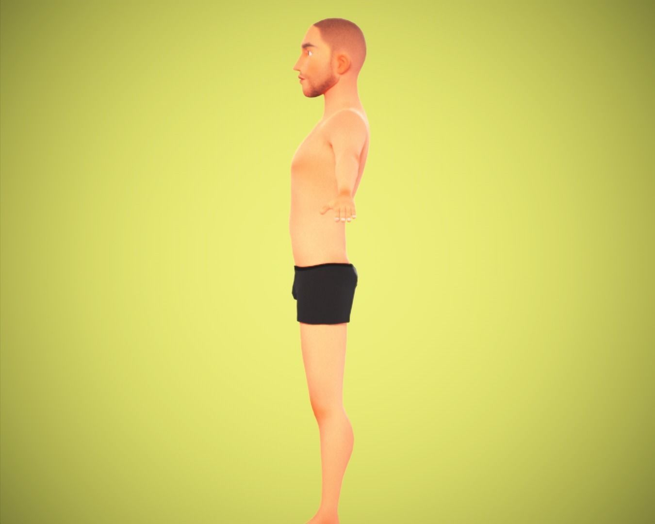 Cartoon man rigged Low-poly 3D model_8