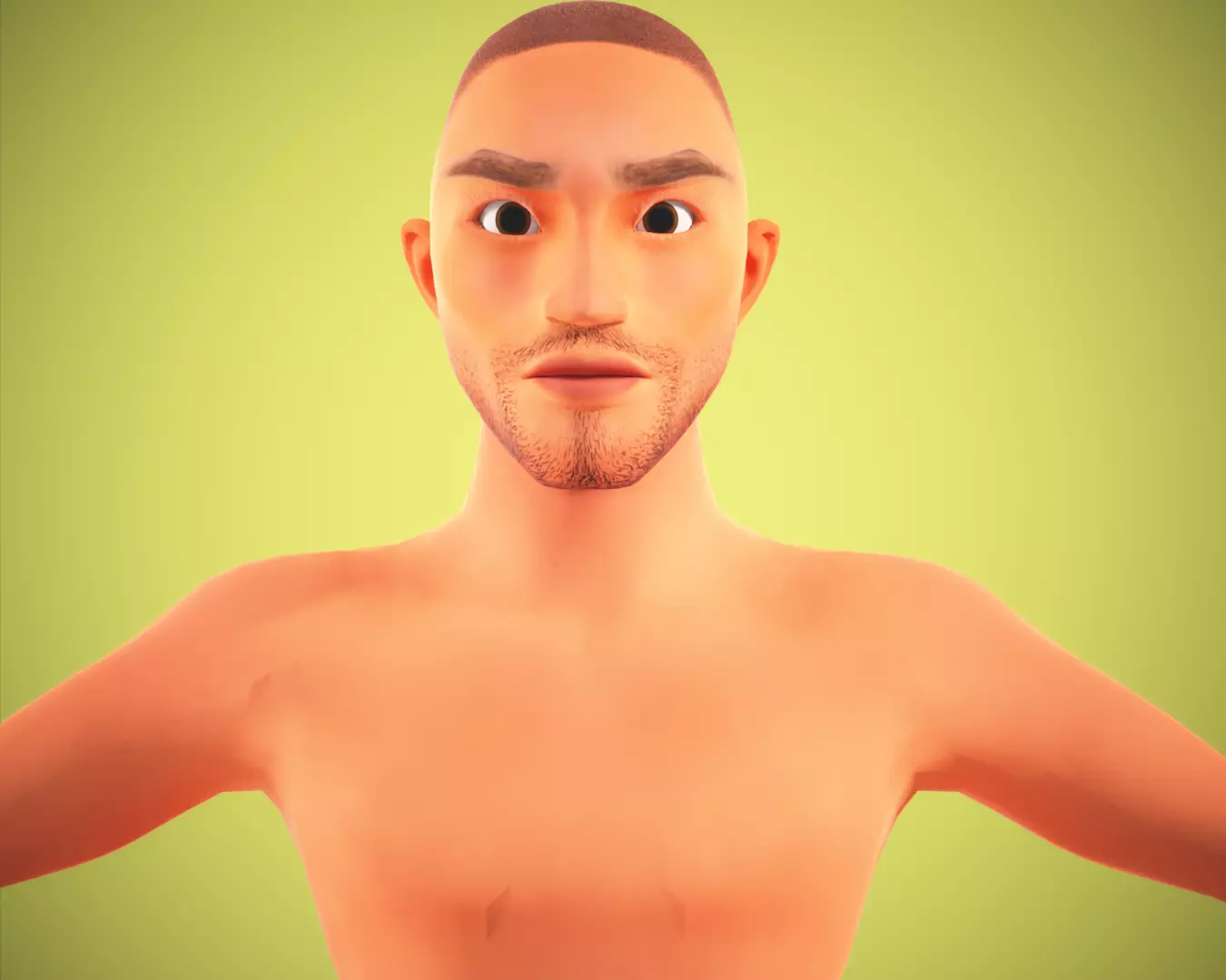 Cartoon man rigged Low-poly 3D model_0