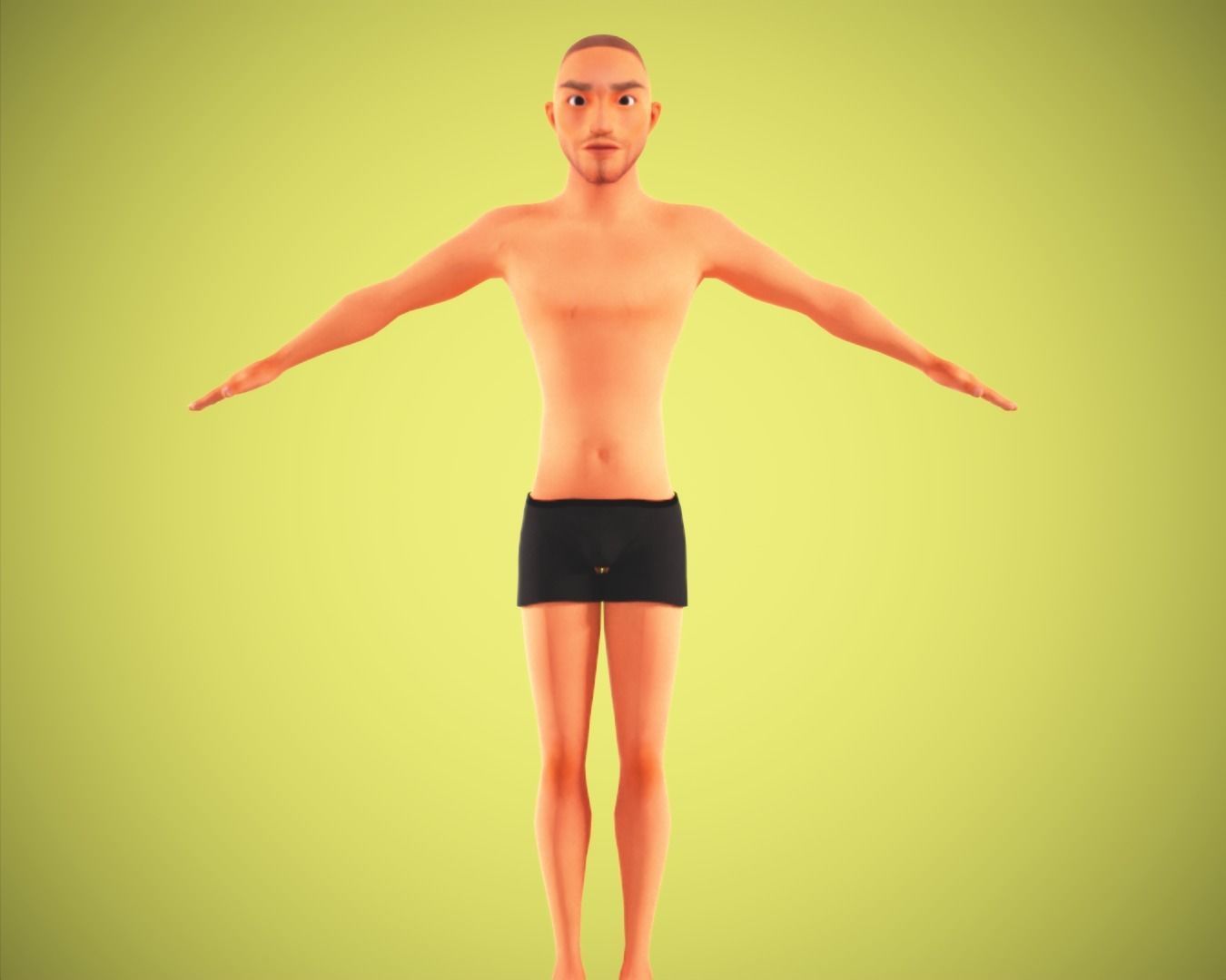 Cartoon man rigged Low-poly 3D model_6