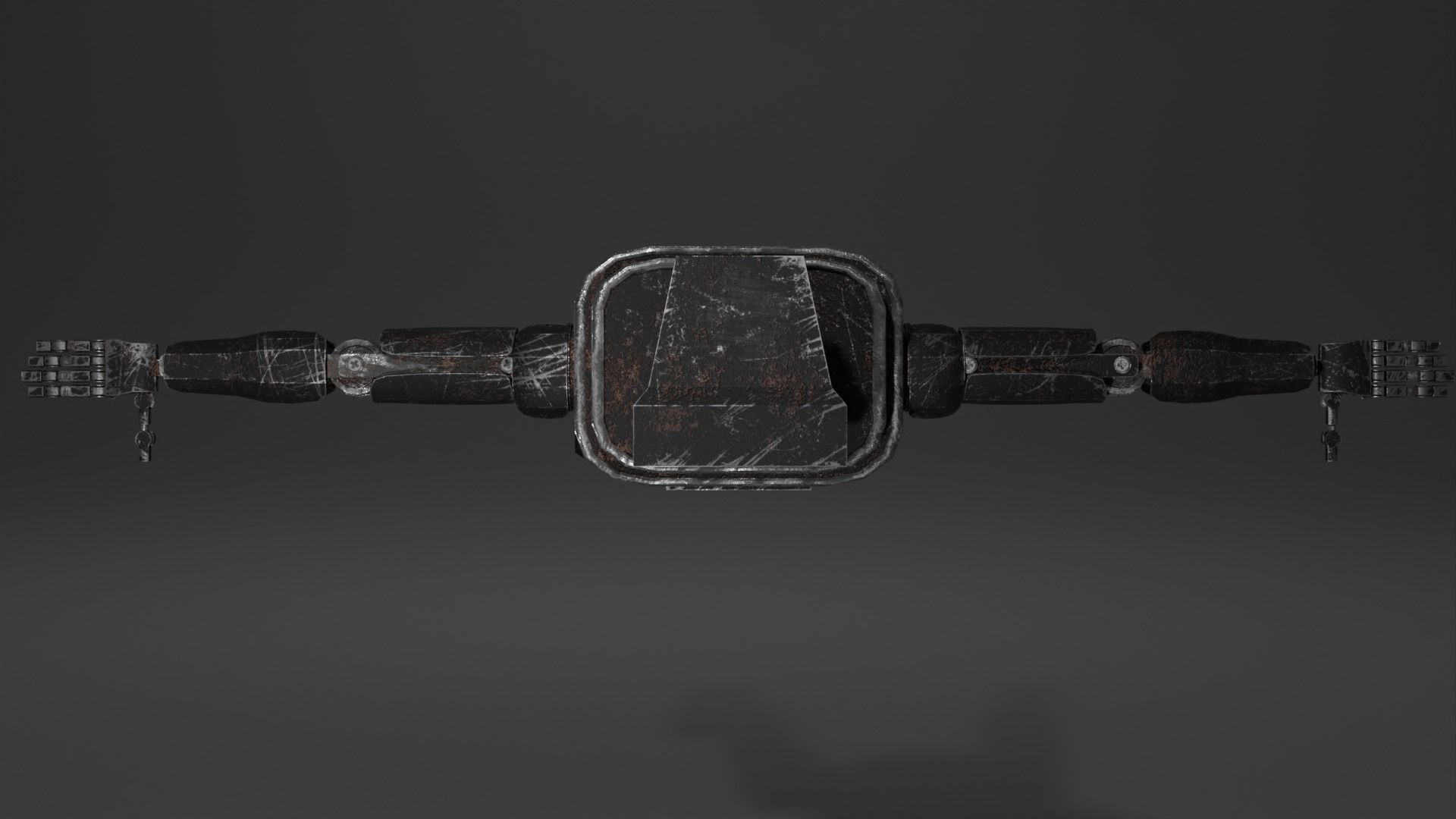 Old Damaged Robot PBR Low-Poly GameReady Model Low-poly 3D model_7