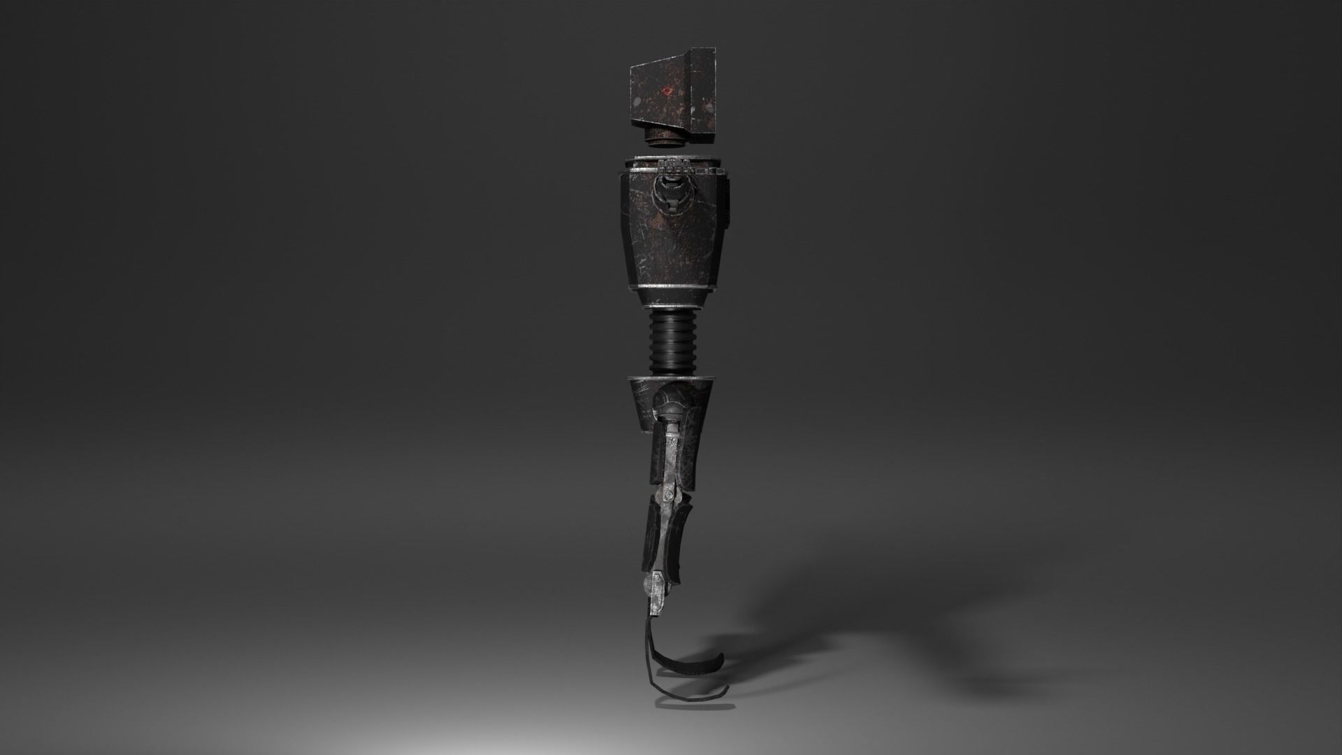 Old Damaged Robot PBR Low-Poly GameReady Model Low-poly 3D model_5