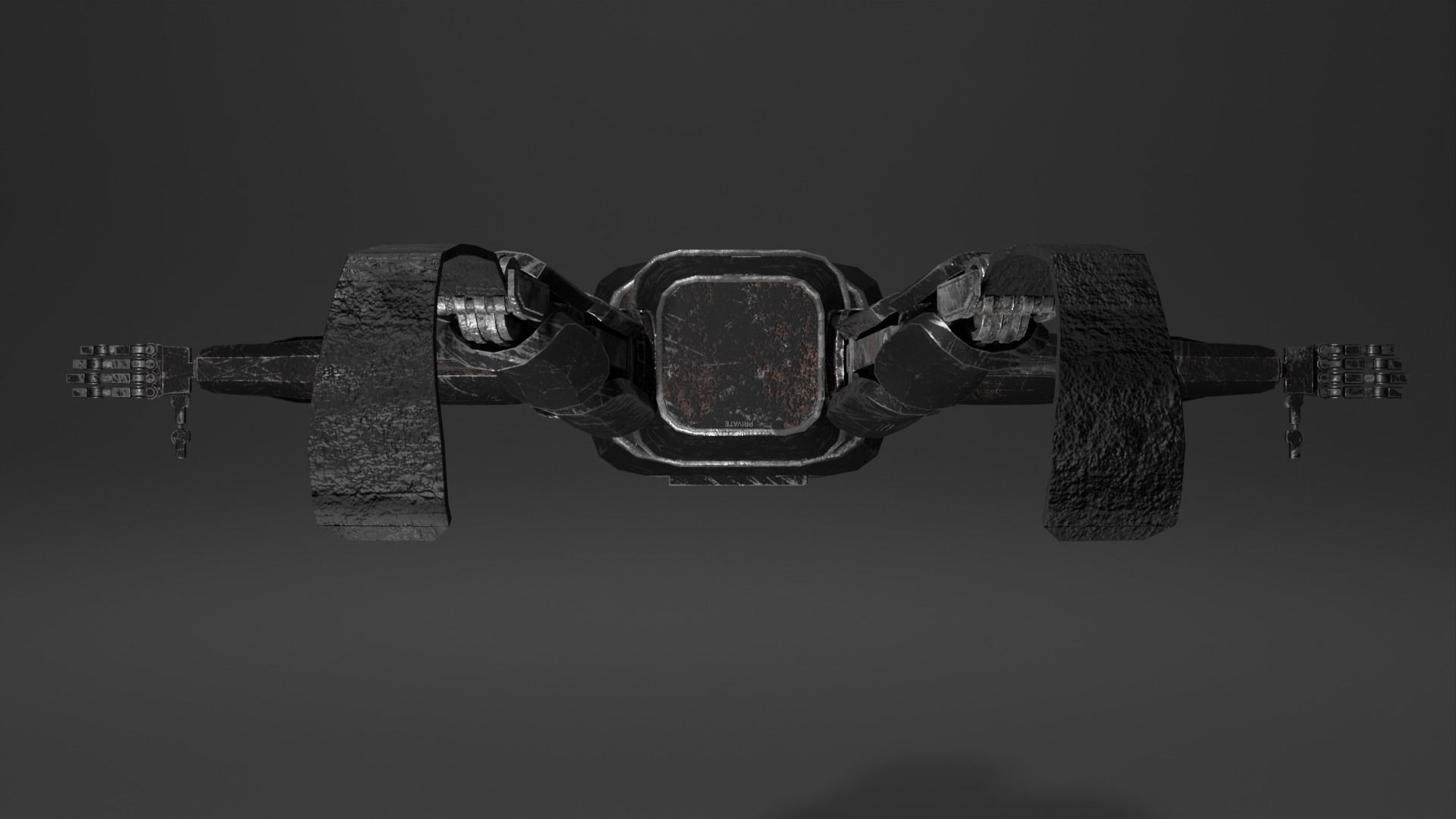 Old Damaged Robot PBR Low-Poly GameReady Model Low-poly 3D model_6