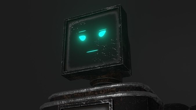 Old Damaged Robot PBR Low-Poly GameReady Model Low-poly 3D model
