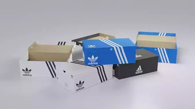 Adidas Shoe Box Set with 4K textures Low-poly 3D model