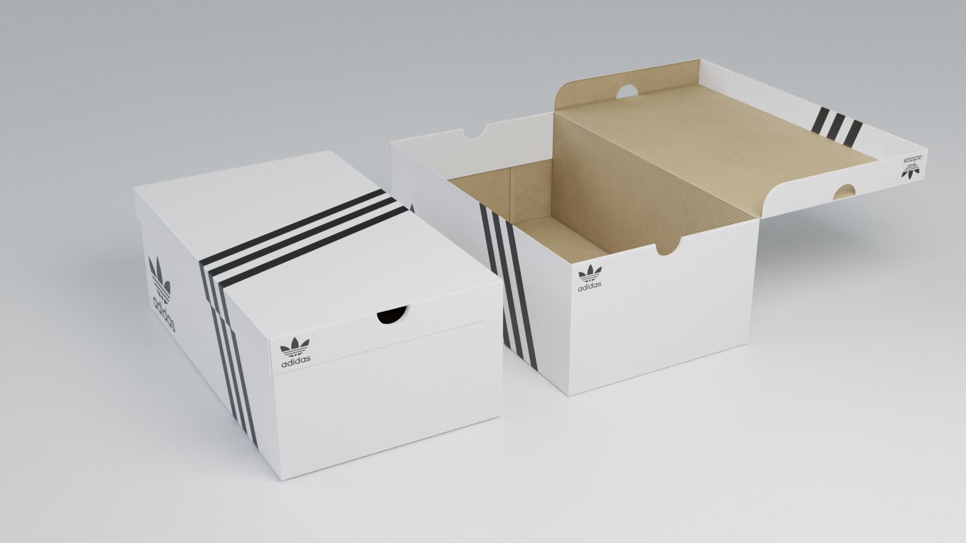 Adidas Shoe Box Set with 4K textures Low-poly 3D model_2