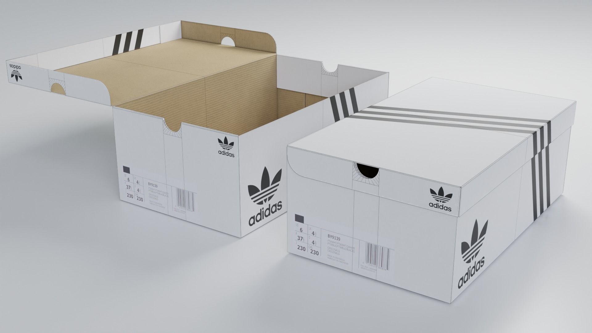 Adidas Shoe Box Set with 4K textures Low-poly 3D model_5
