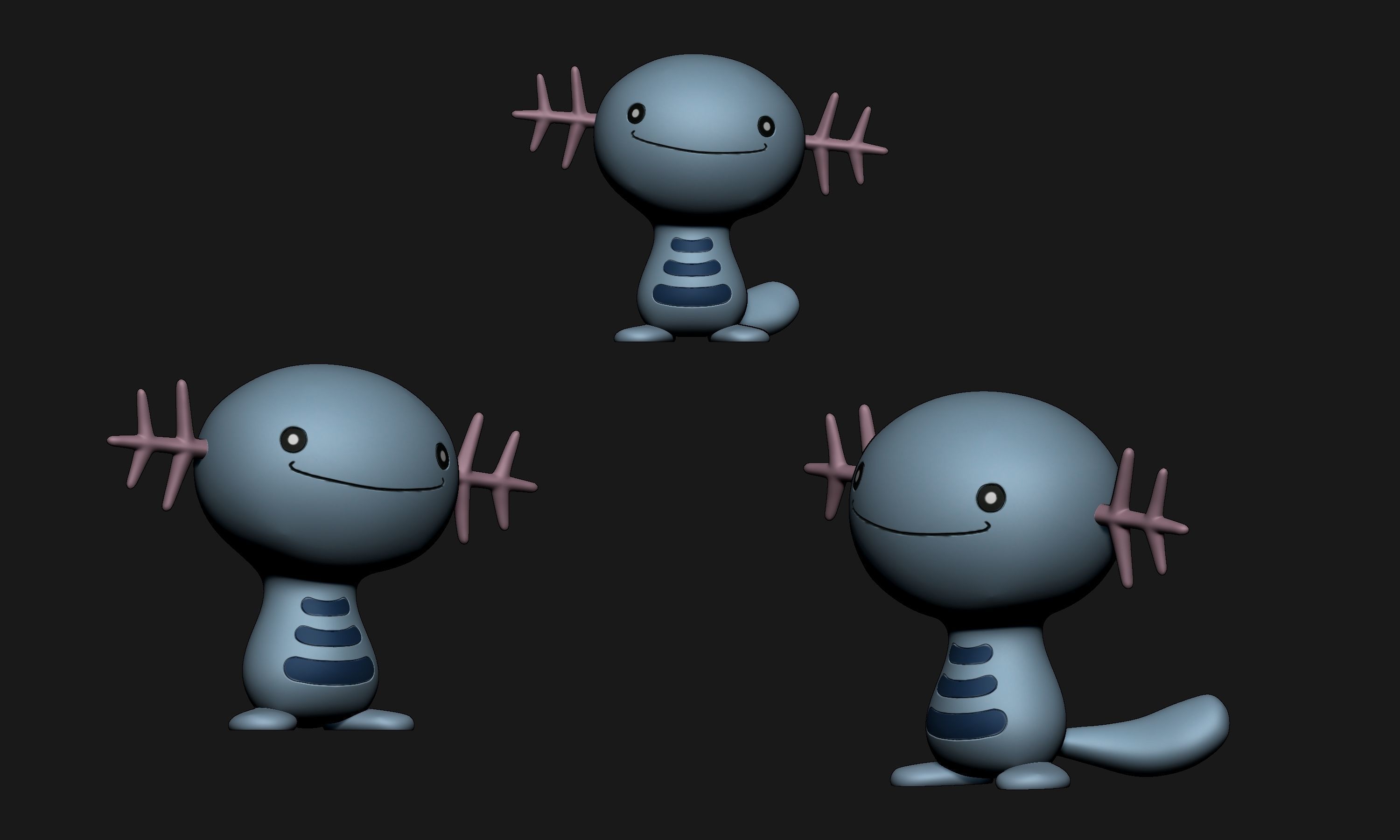 Pokemon - Wooper and Quagsire 3D print model_12