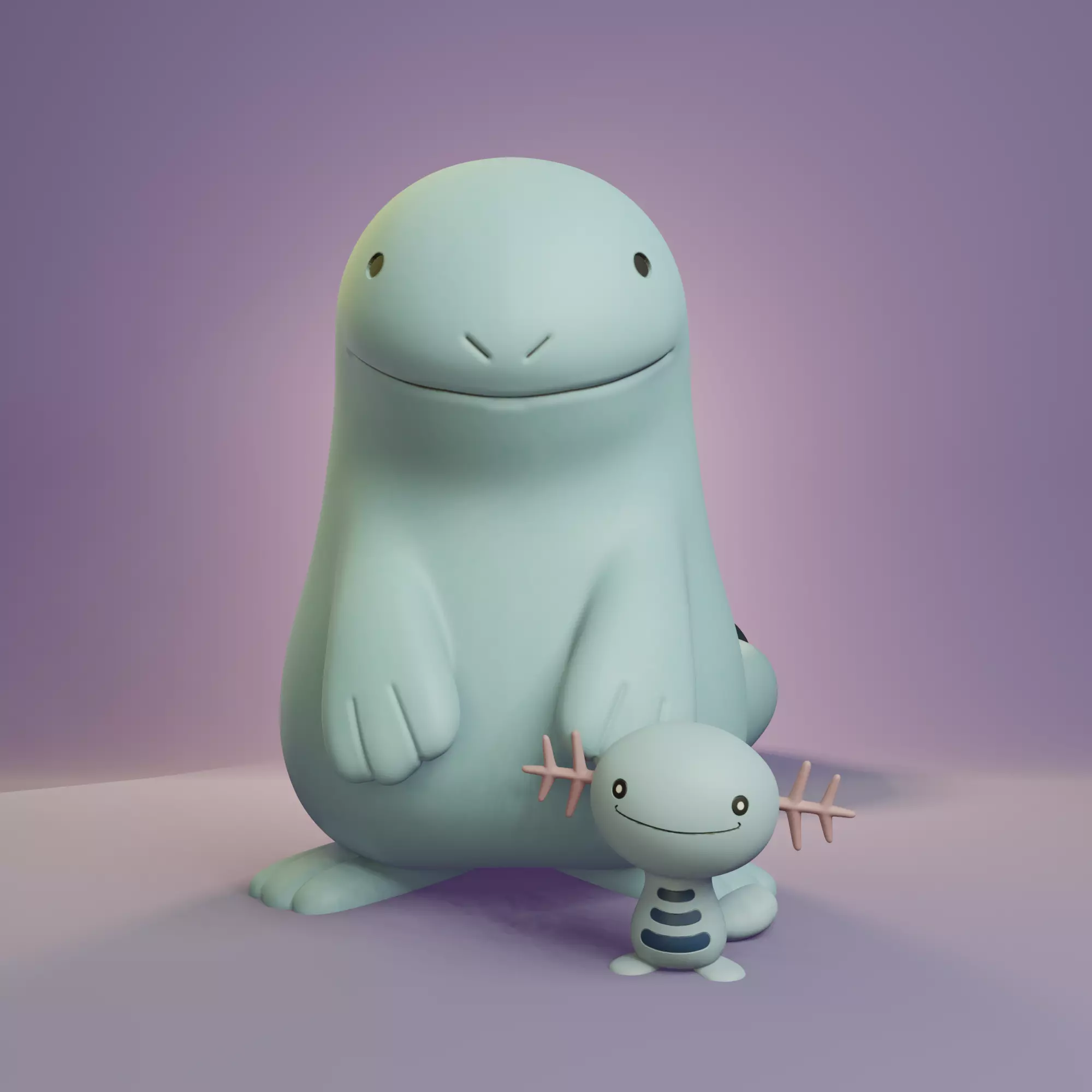 Pokemon - Wooper and Quagsire 3D print model_0