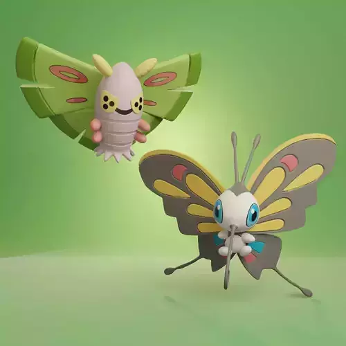 Pokemon - Dustox and Beautifly