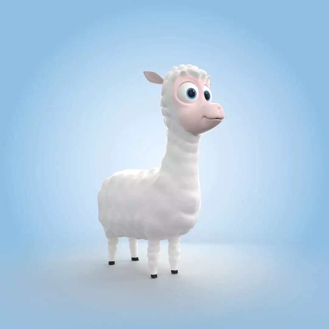 Alpaca llama 3D model_0