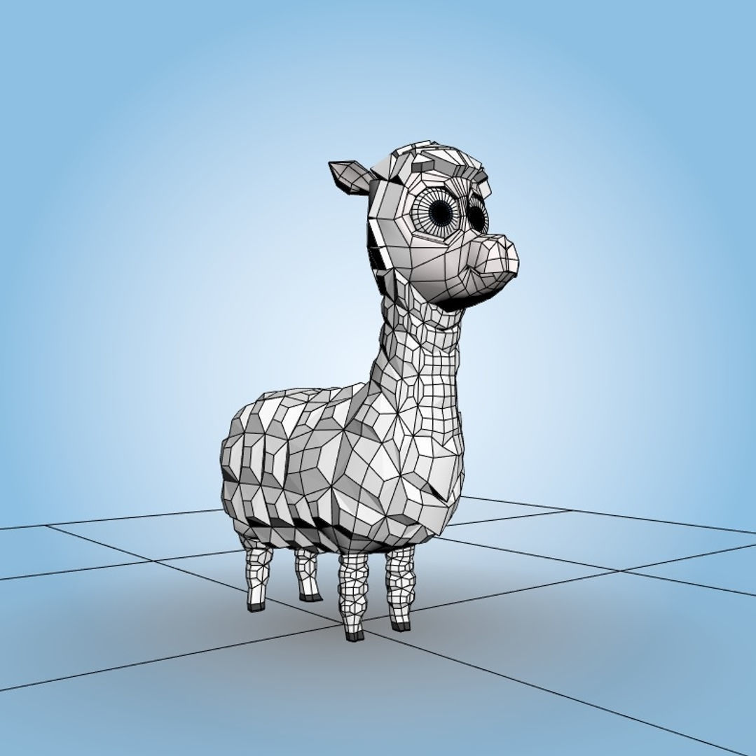 Alpaca llama 3D model_5