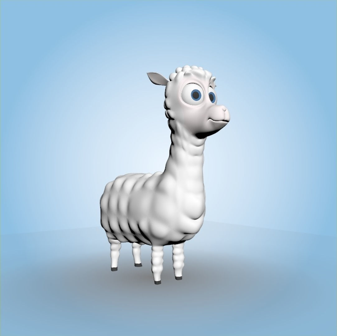 Alpaca llama 3D model_4