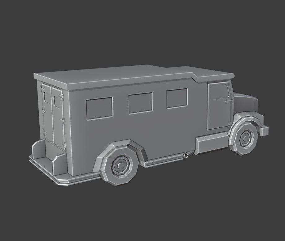 Swat Van Low Poly Low-poly 3D model_8