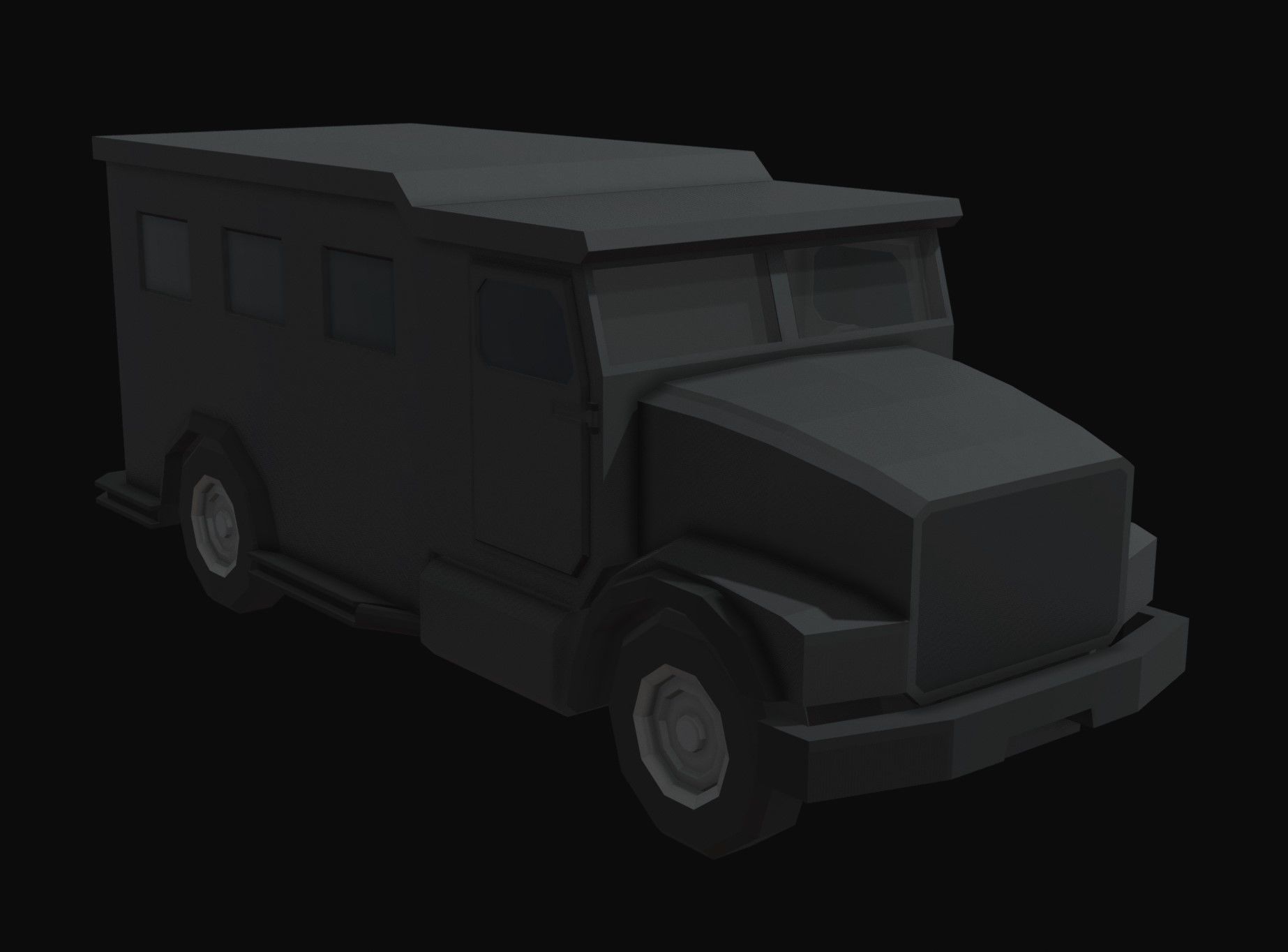 Swat Van Low Poly Low-poly 3D model_1